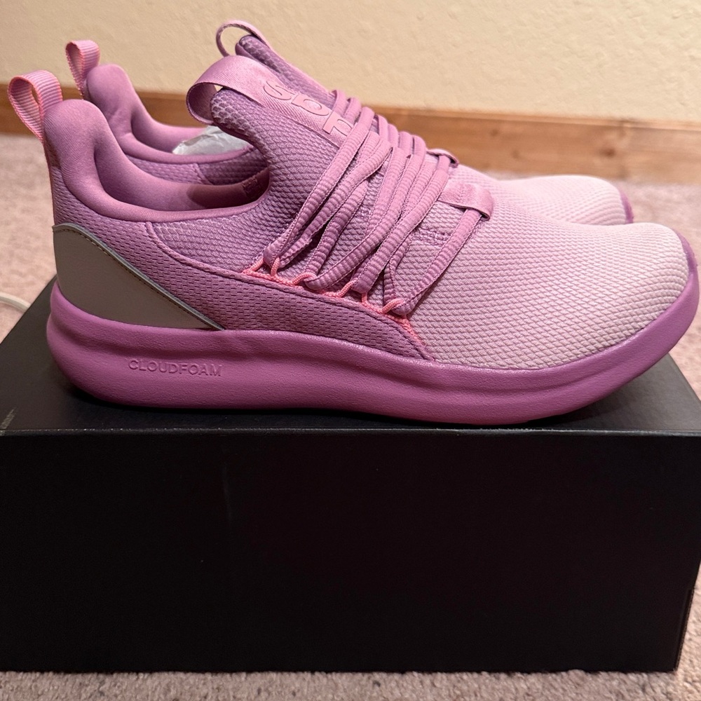Addidas Womens Pink Knit Athletic Sneakers - Lightweight Comfort - Picture 10 of 16